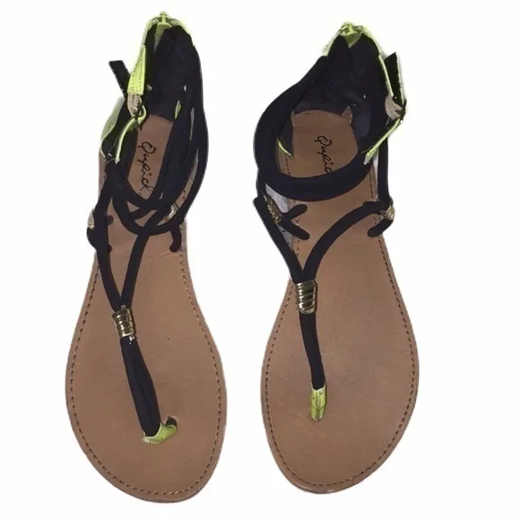 QUPID Neon Sandals - Picture 1 of 8